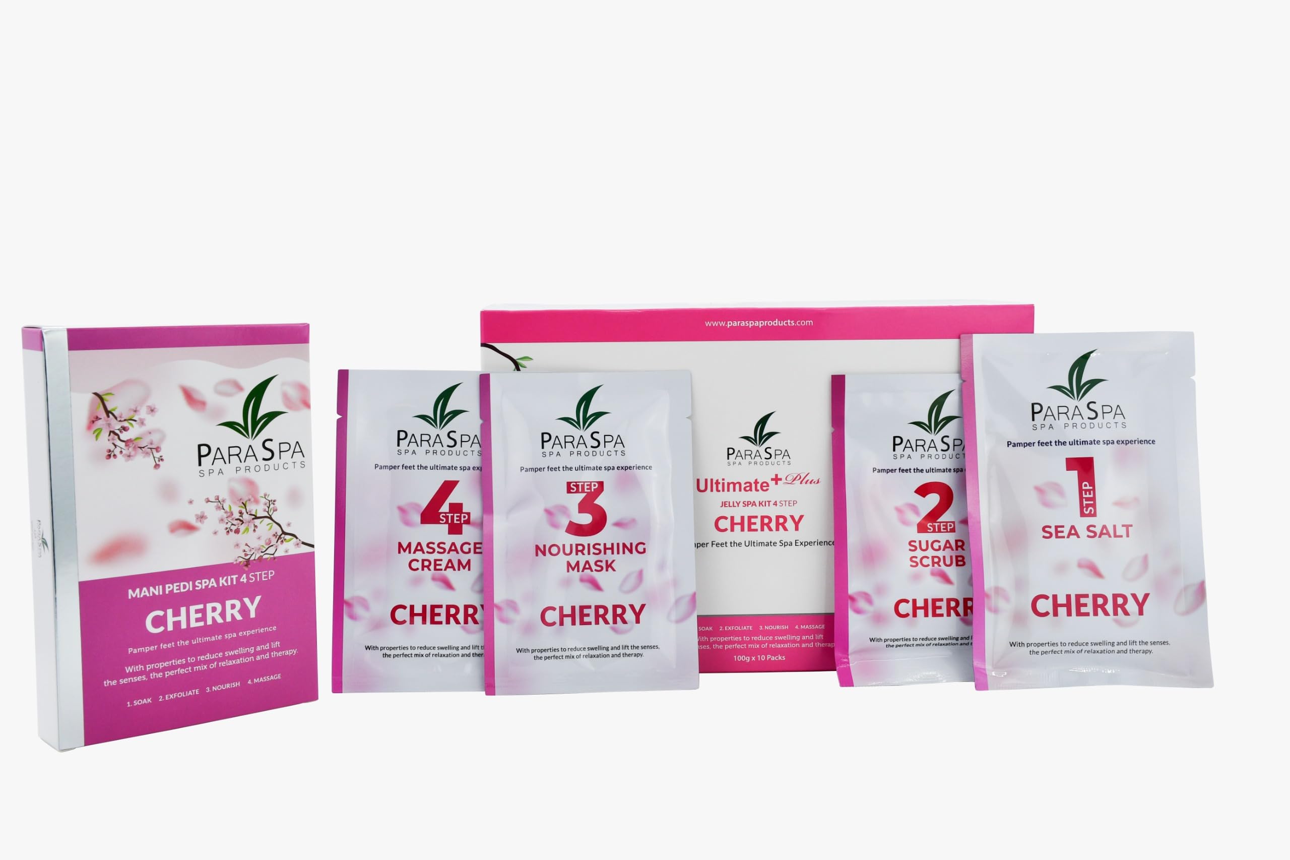 Cherry 4 Step Spa Pedicure Kit for Feet, Foot Care Kit, Spa Set