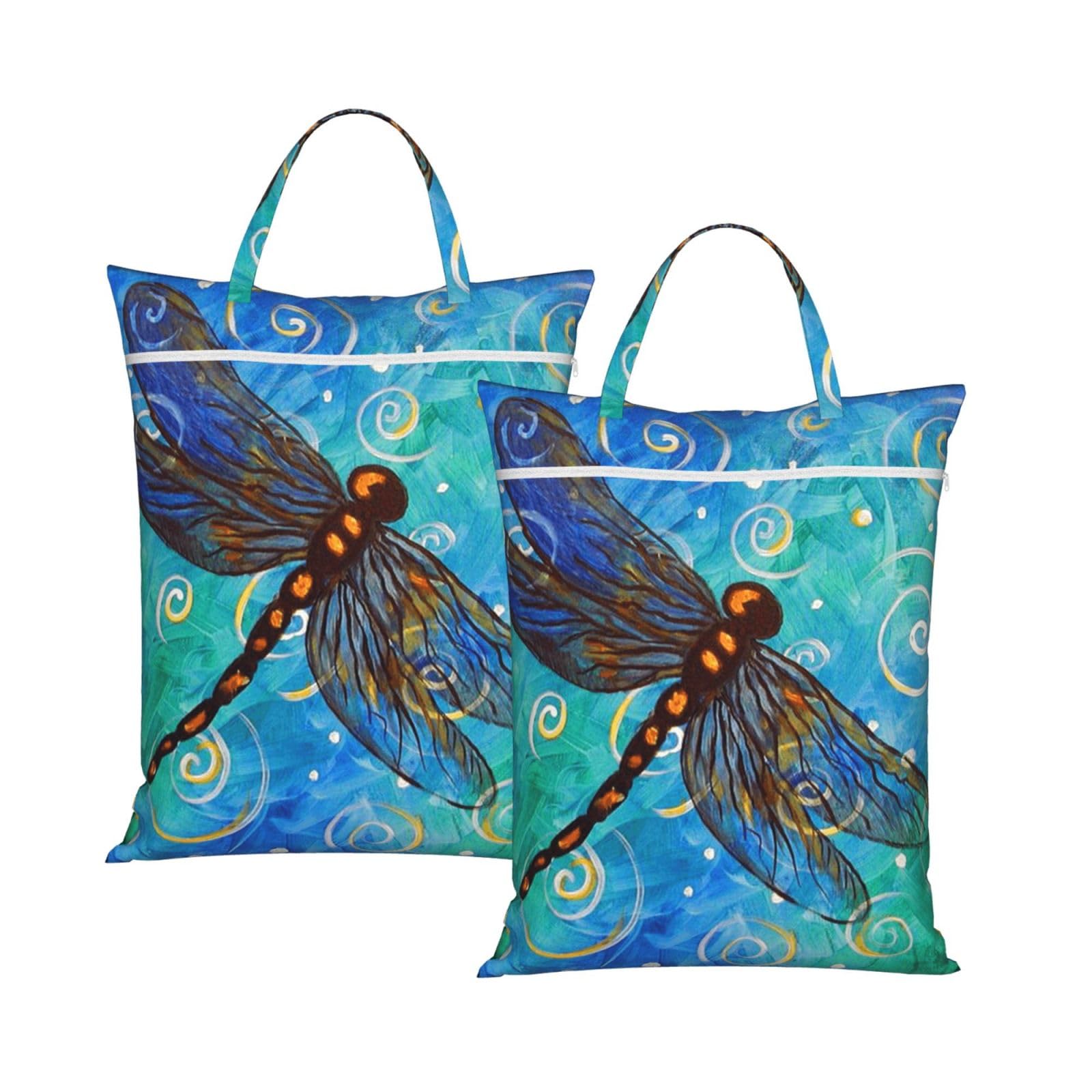 YFSGDLBN Dragonfly printed Travel dirty laundry bag clothes pack Storage Basket Bag