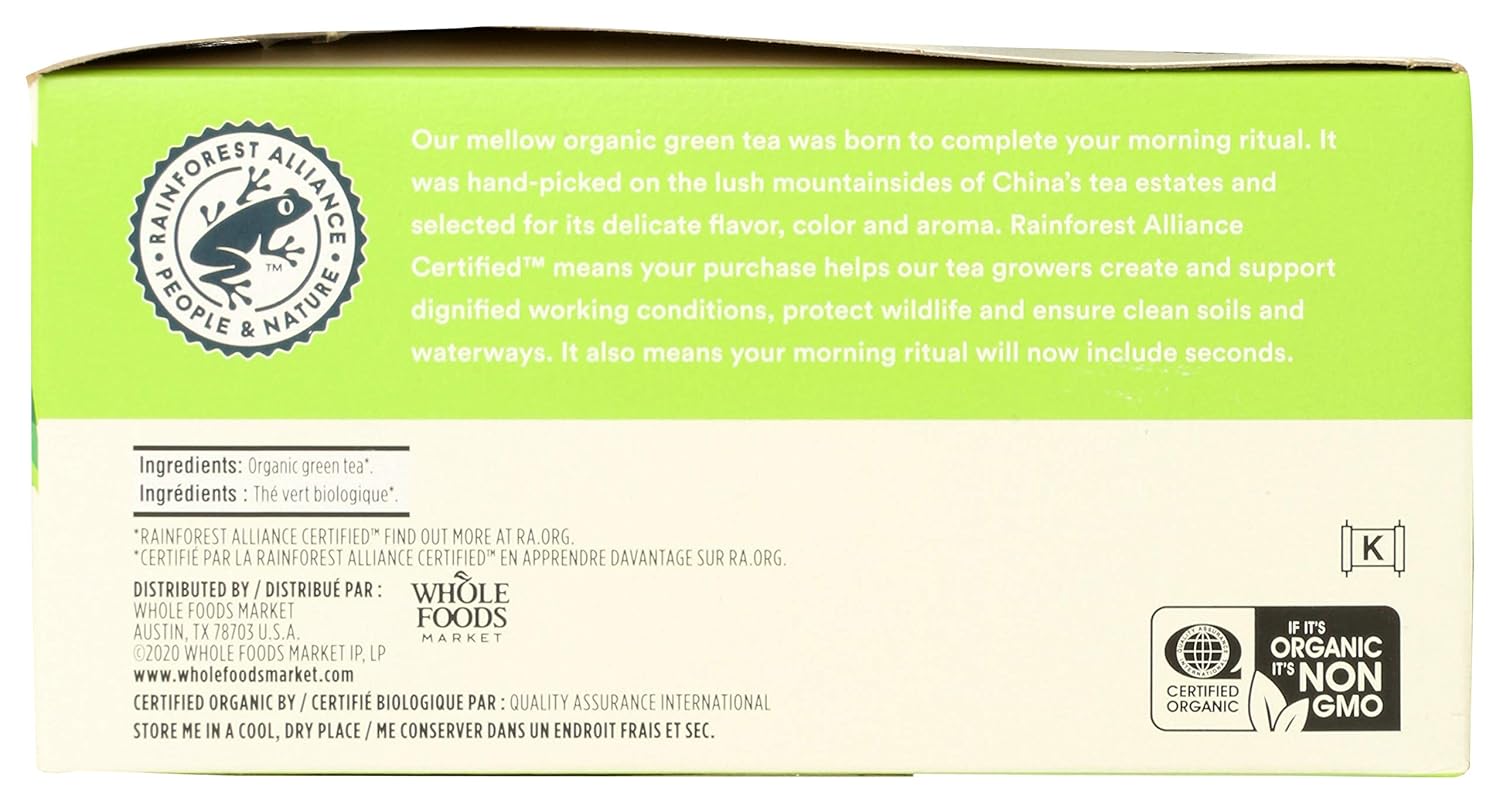 365 by Whole Foods Market, Tea Green Organic, 70 Count : Grocery & Gourmet Food