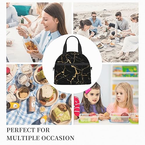 Miniatura 8 de Perinsto Bolsa de almuerzo para mujer negra afroamericana, reutilizable, aislada, con correa de hombro ajustable, para oficina, trabajo, escuela,