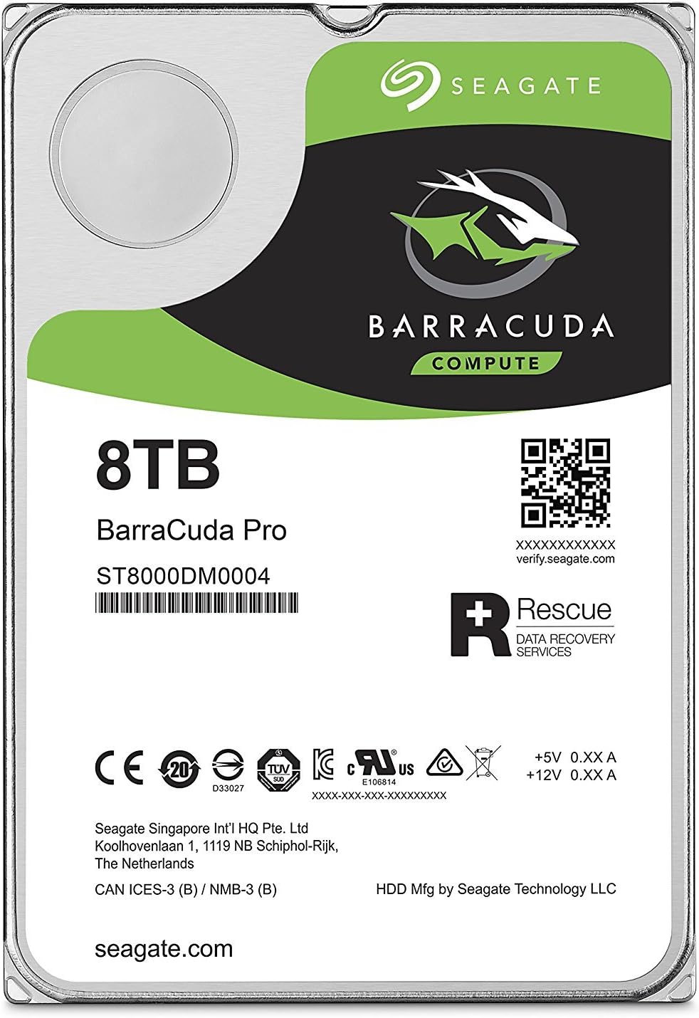 Seagate BarraCuda Pro Performance Internal Hard Drive SATA HDD 8TB 6GB/s 256MB Cache 3.5-Inch (ST8000DM0004)