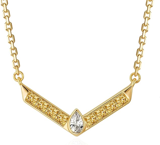Fettero Dainty Gold Necklace for Women, 14K Gold Plated Cute Bar Pendant Choker Necklaces Simple Trendy Bar Necklaces Jewelry