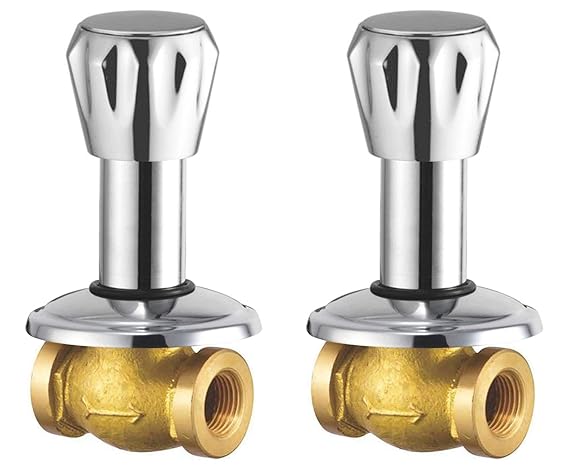 Joyway Conti Concealed Stop Cock 15 mm. (1/2 Inch) Brass/Heavy Duty Quarter Turn (Pack of 2 Pieces)