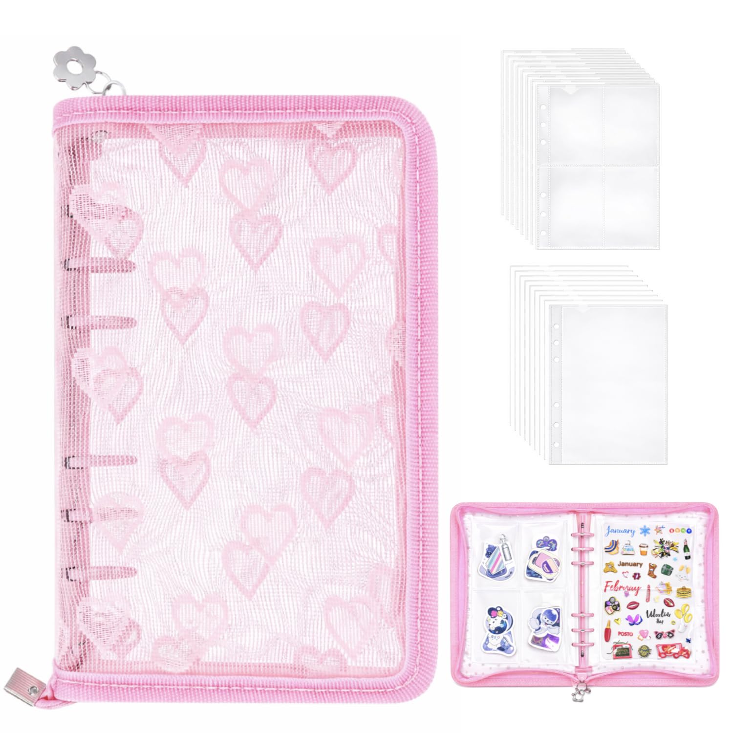 シール帳 完成品 19シートA5サイズ ピンク系set Amazon.co.jp: シール帳 リフィル20枚セット A5 大きめ 大容量 透明 6