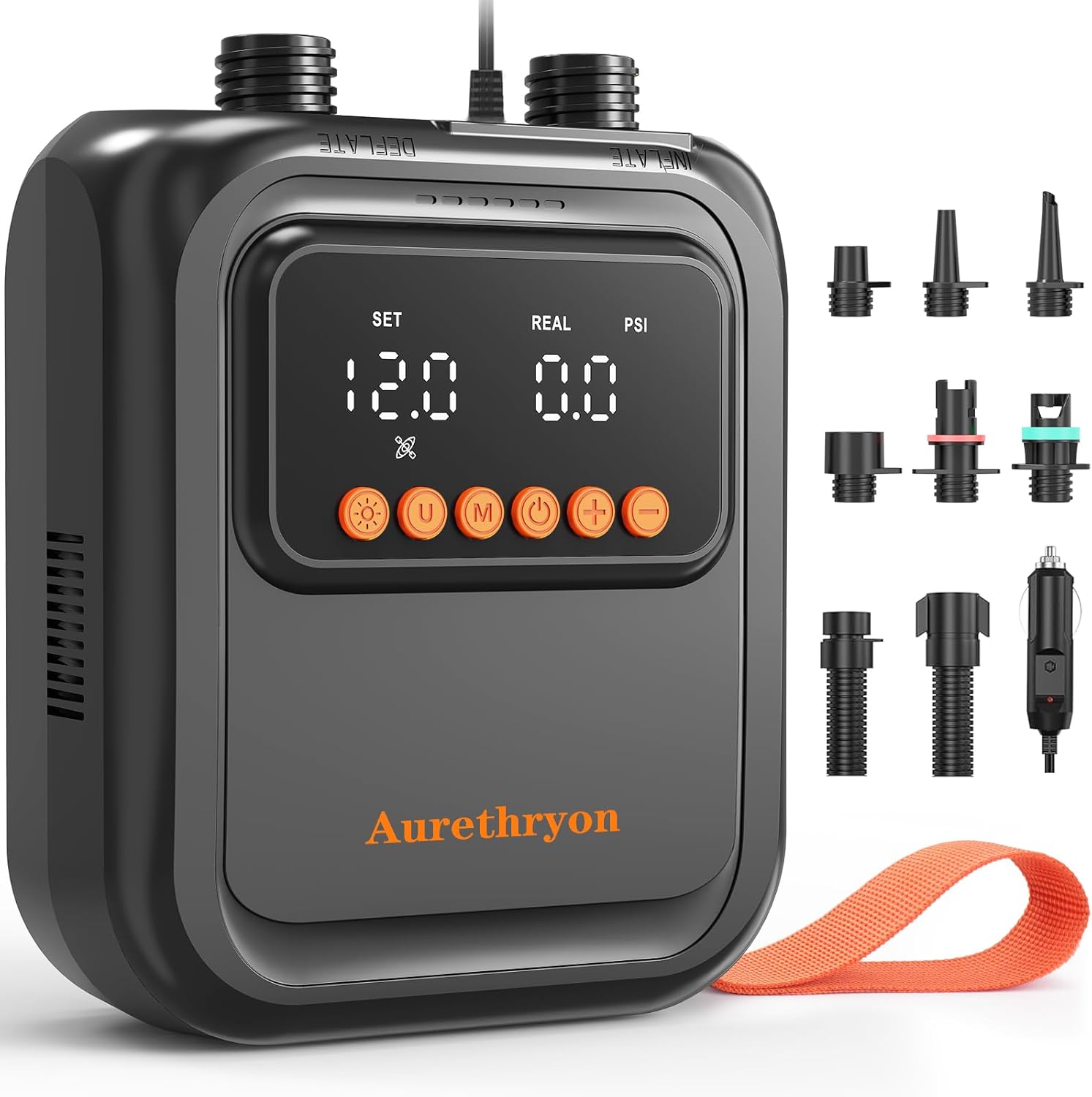 Bomba eléctrica para tabla de remo  Bomba de aire SUP portátil de alta presión de 20 PSI para inflables con conector de coche de 12 V CC, inflado de