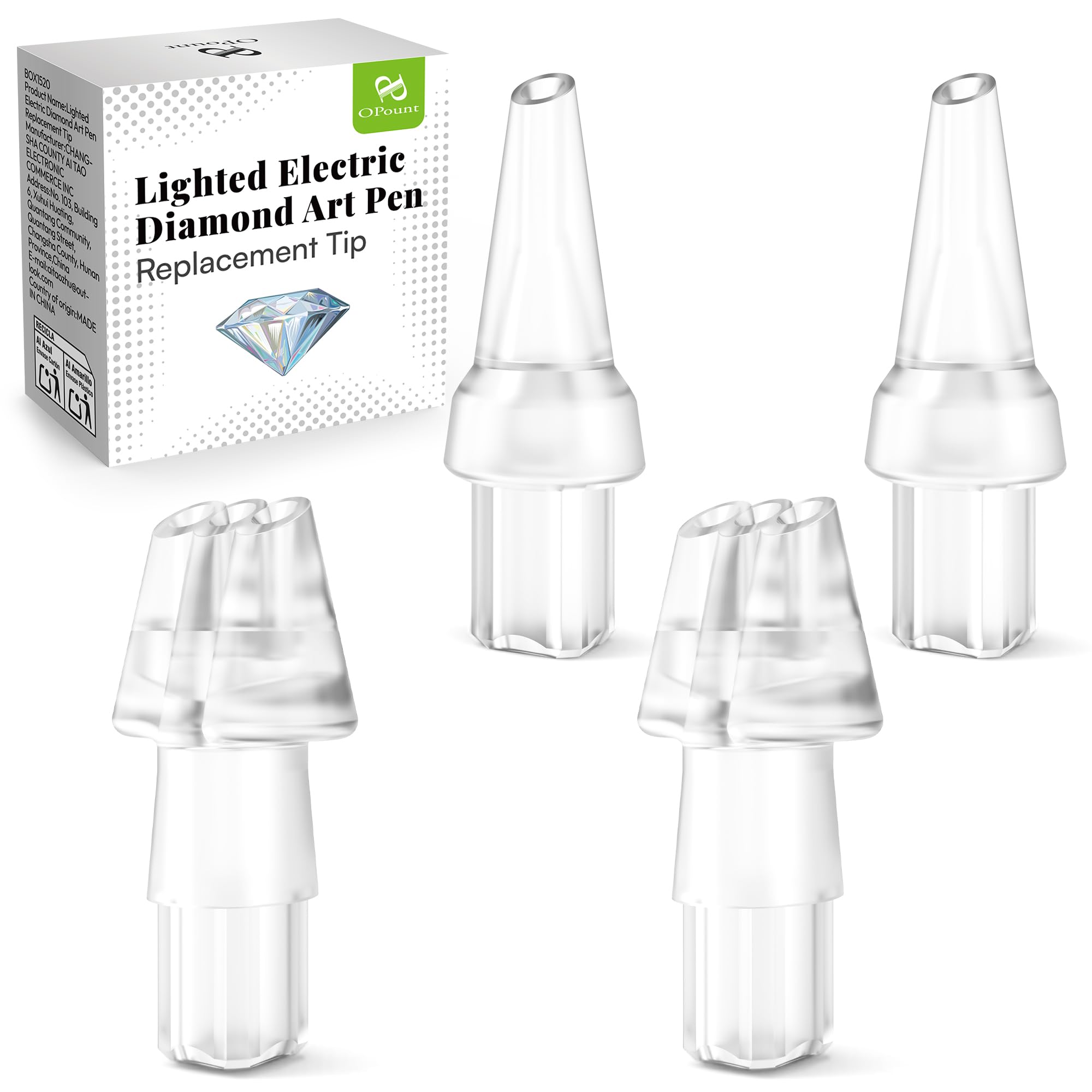 Pointes triples et simples pour stylo électrique PP OPOUNT éclairage intégré