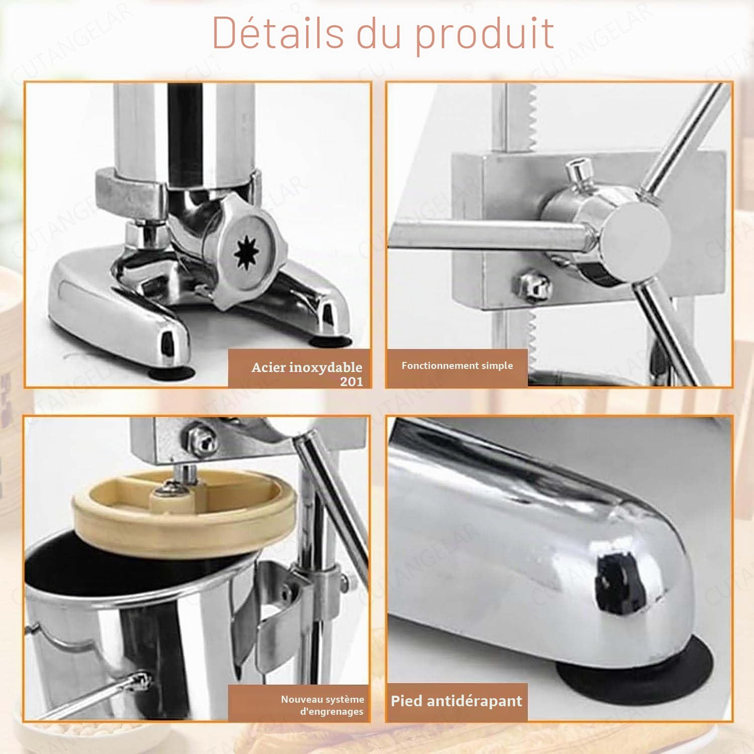 Presse À Pâte Manuelle, Machine À Churros Professionnelle. Caractéristiques Avec 5 Buses Interchangeables Et Capacité 2L. Pour Environnements De Restaurant Et Boulangerie.(3L)