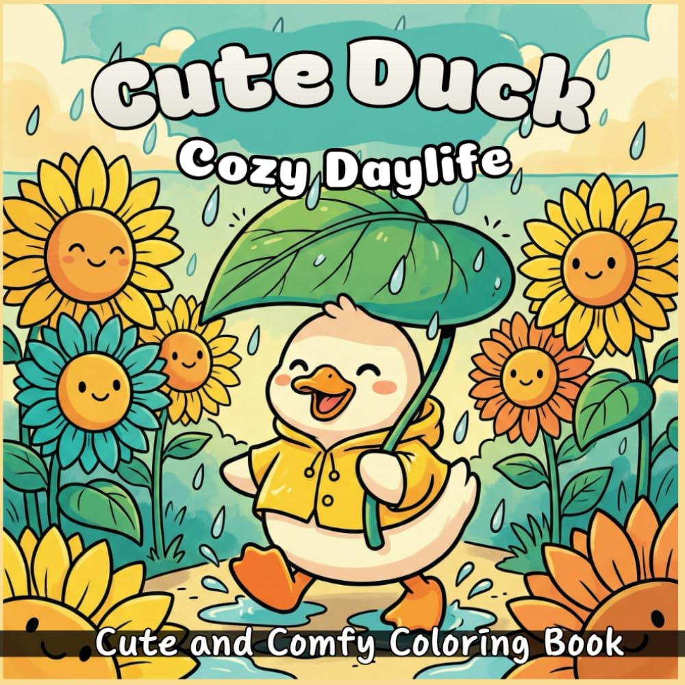Cute Duck Cozy Daylife: A Cute Coloring Book Featuring 50 Simple Pages Of Ducks On Vacation, Beach Scenes, And Cozy Home Life For Kids, Teens, And ... Day. (Animal Cozy Daylife Coloring Book)
