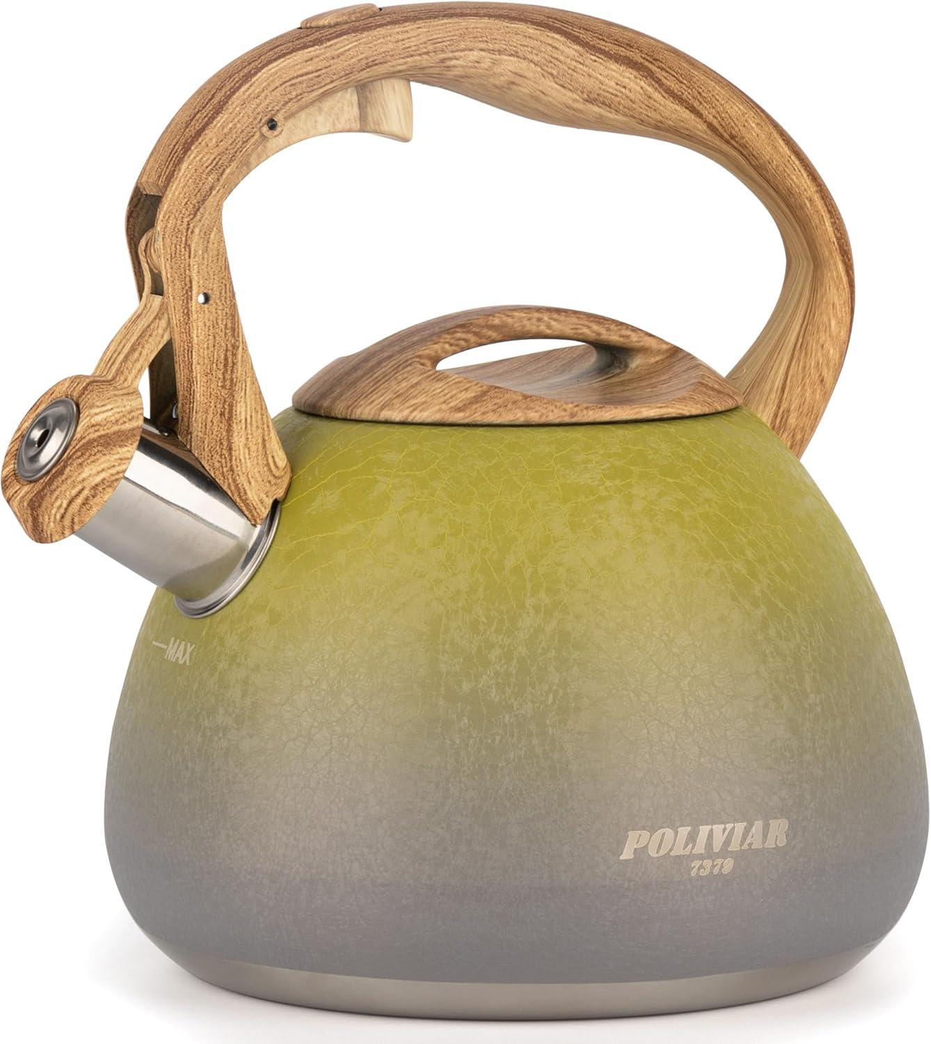 POLIVIAR 2.7 Qt Stovetop Tea Kettle with Crackle Finish