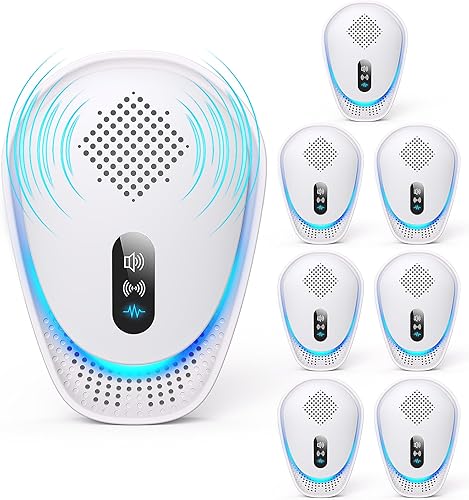 Repelente ultrasónico de plagas Fooxem 2026, paquete de 7 paquetes, repelente de trampas para ratones, 3 modos, control de plagas, para ratón,