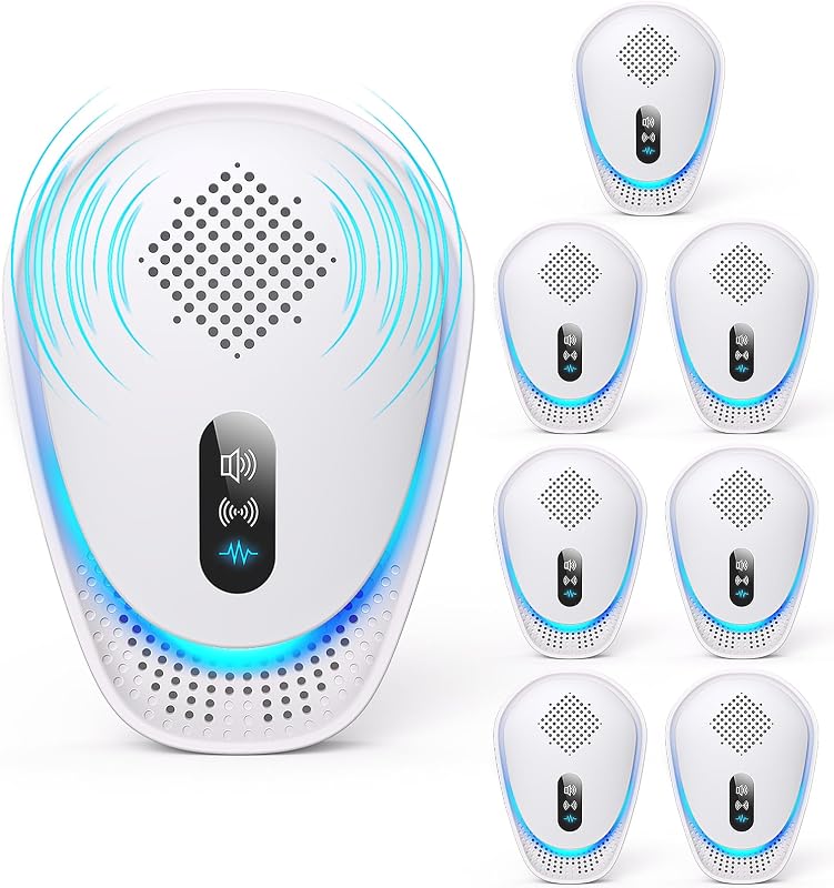 2026 Fooxem Upgraded Ultrasonic Pest Repeller, 7 Pack Plug-in Indoor Device with 3 Adjustable Modes for Mouse, Roaches, Spiders, Ants and Mosquitoes, Home Use