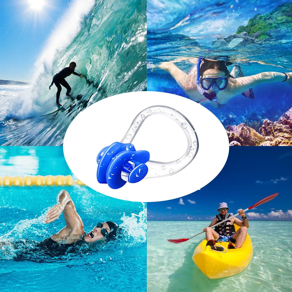 Pinzas de Nariz para Natación de Silicona Impermeables 8 Piezas para Adultos Principiantes