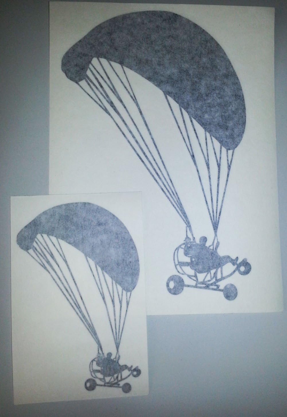 2 x Paramotor Powered Paraglider Vinyl Decal Sticker Trike (Black)