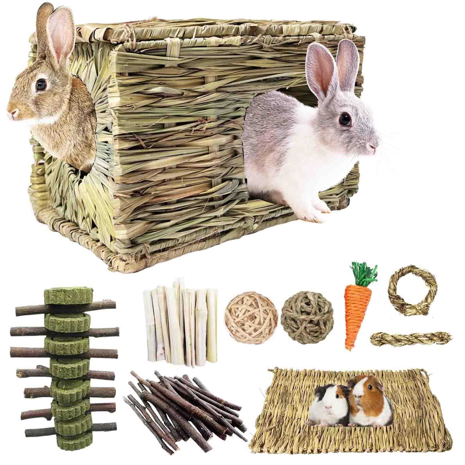 Rabbit Grass House,Natural and Comfortable Hiding Place,Rabbit Bed with ...