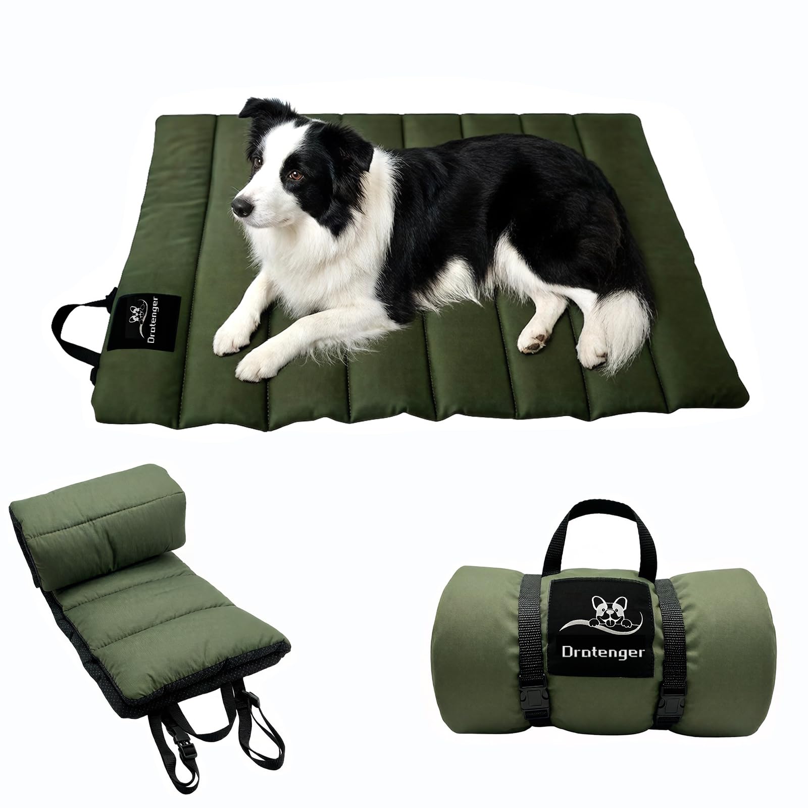 Hundedecke 110 x 68cm Waschbares, Hundematte Komfort und Weiches Wasserdichtes Hundebett, Hundekissen für Reise Camping Outdoor (Grün)