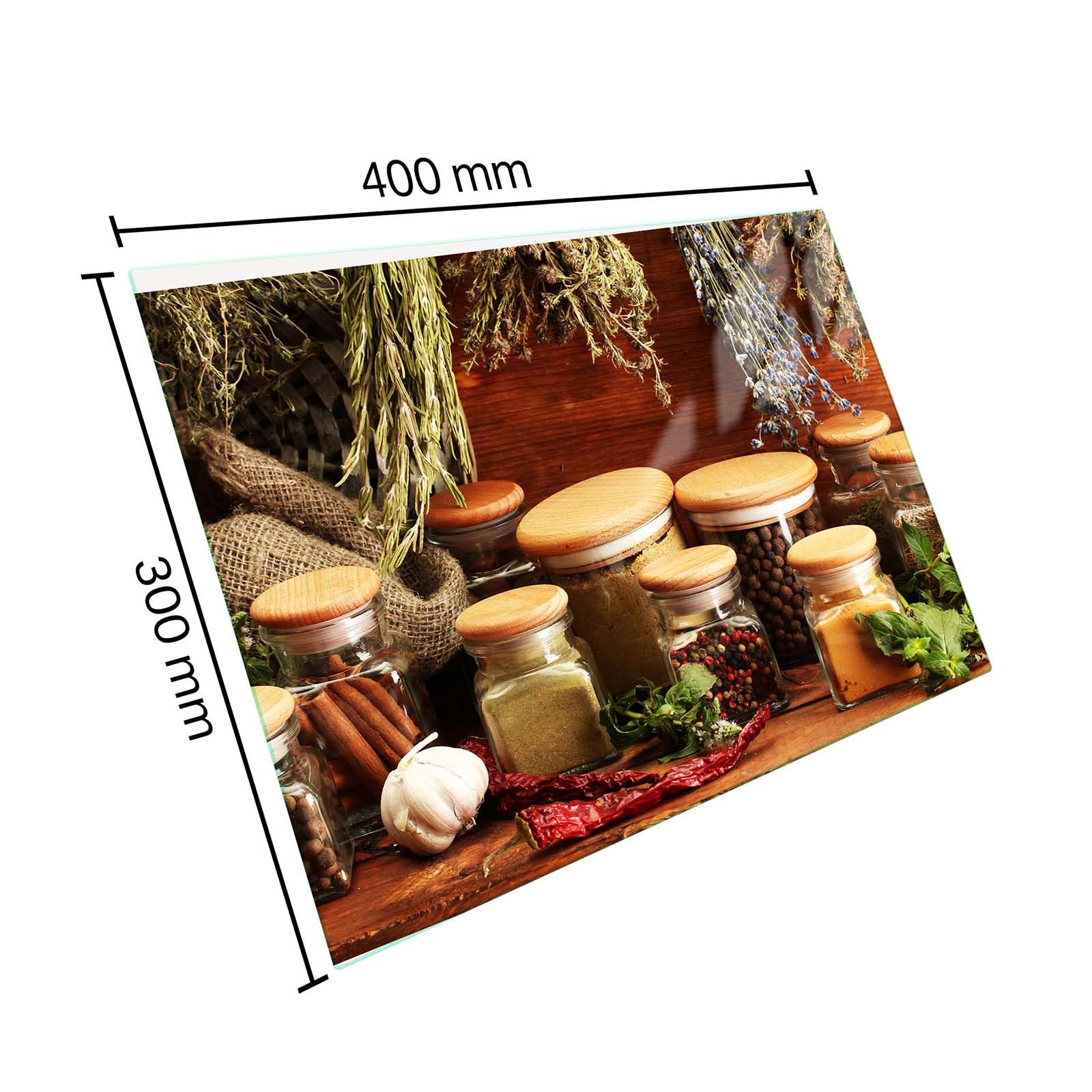 SFArt Protège-plaque 40x30 – Planche à découper en verre trempé 1 pièce – Induction & Vitrocéramique - Bocaux d'Épices-SFArt