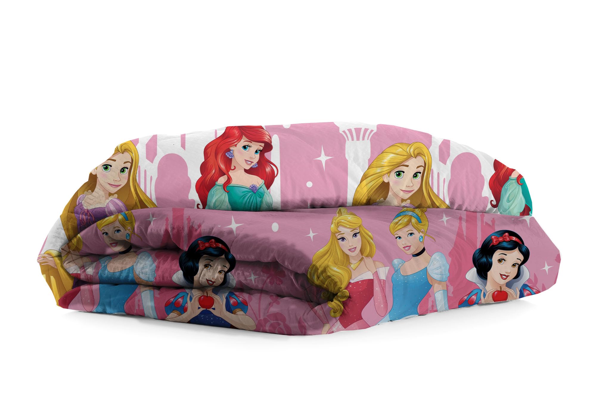 Disney, Set Copripiumino Letto Singolo, Sacco Copripiumone + Federa, Parure Copripiumino con Federa, Sacco 155x200 cm, 100% Cotone, Principesse, (Non Contiente Lenzuolo Con Angoli)