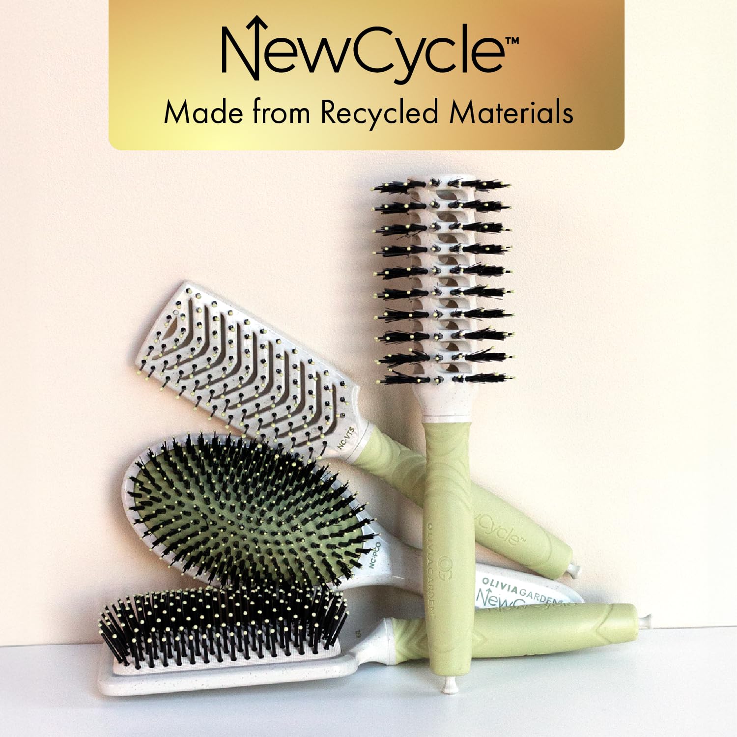 Olivia Garden NewCycle Professional Hair Brush is made from 100% recycled materials (except bristles and cushion), styles all hair types quickly and creates long lasting styles - Image 5