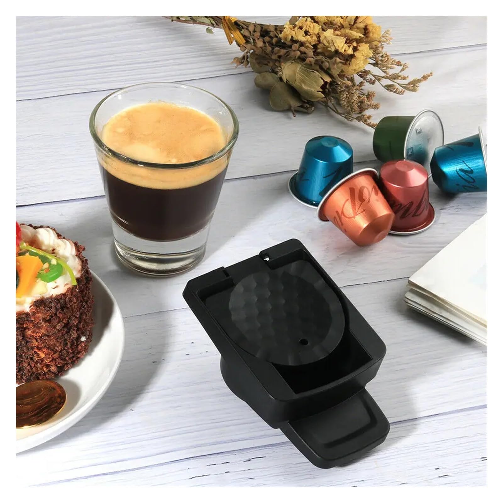 Adaptador De Café Compatible Con Nespresso, Adaptador For Cápsulas, Compatible Con Dolce Gusto Y Melody Genio 2 Mini ME Maker(2pcs)