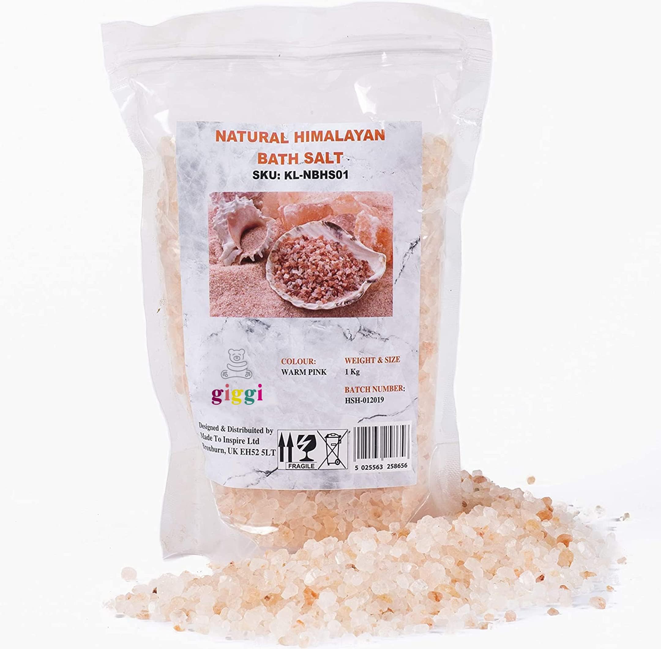 Giggi 1 KG 100% PINK HIMALAYAN SALT Natural Bath Mineral rich Himalayan Bath Salts Scrub & Bath SOAK Relaxant Recovery Salts for Muscles relaxing Scrub for relaxing bath salts Magnesium Bath Salts