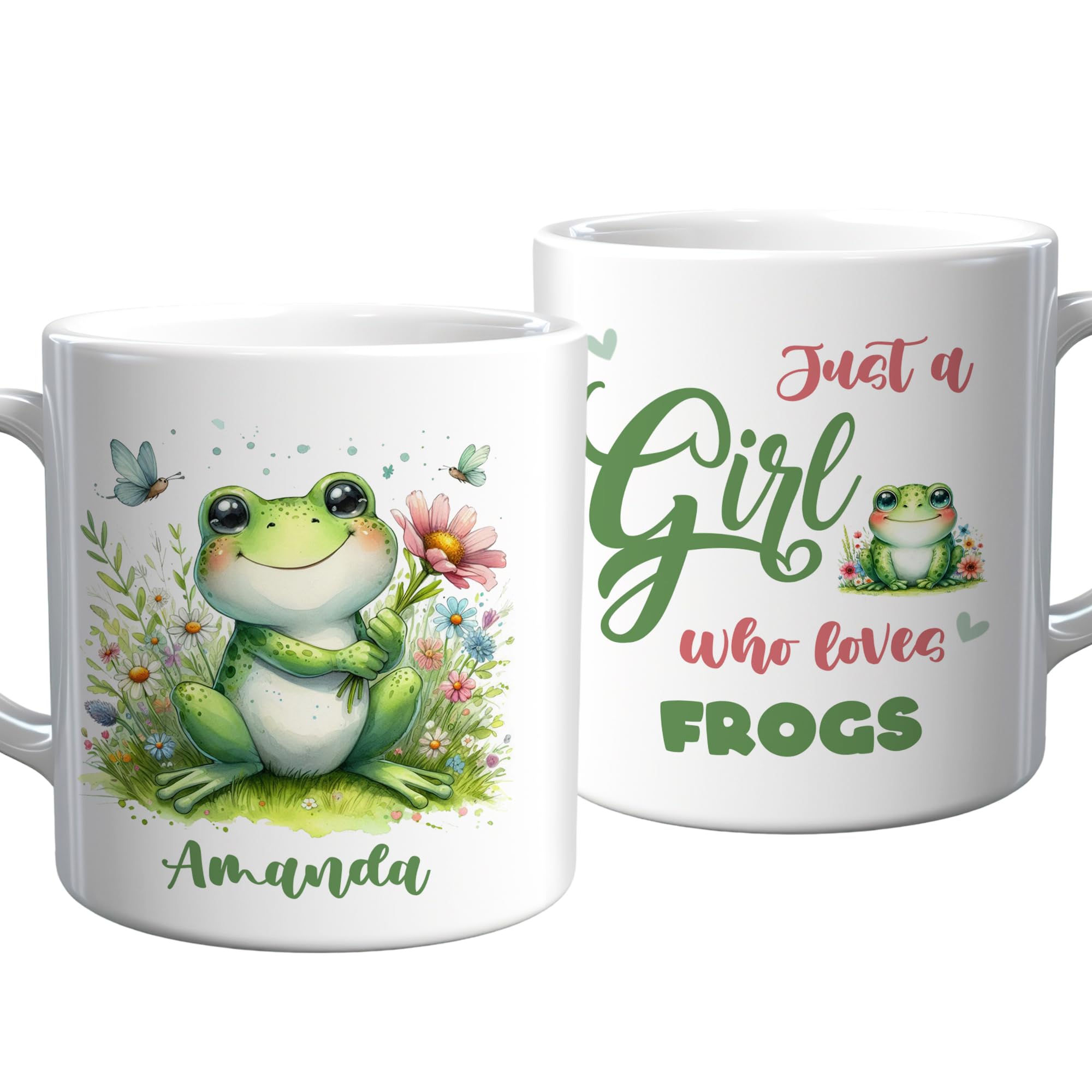 pundo authentic Personalized Frog Coffee Mug Just A Girl Who Loves Frogs Ceramic Cup 11Oz 15Oz Cute Gifts