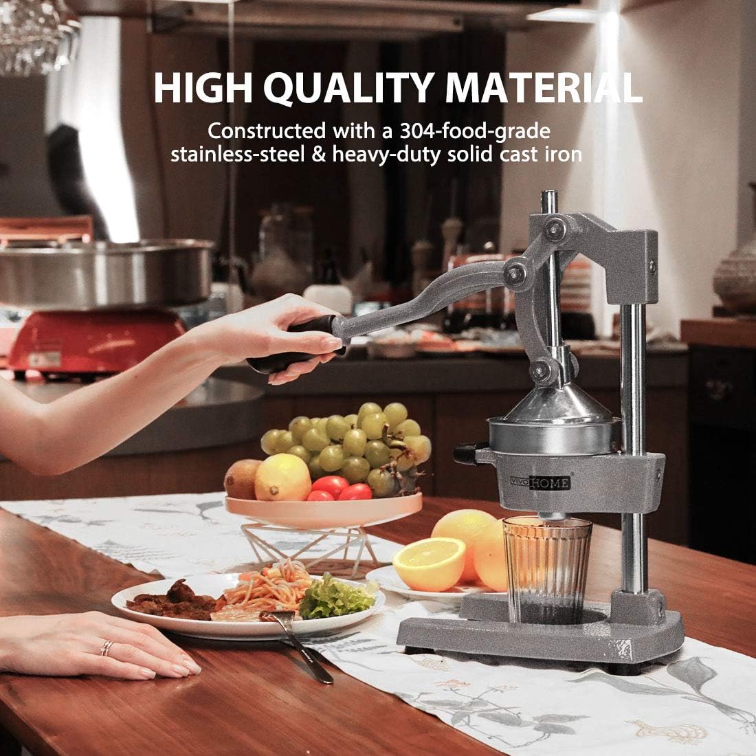 VIVOHOME Heavy Duty Commercial Manual Hand Press Citrus Orange Lemon Juicer Squeezer Machine Grey: Home & Kitchen