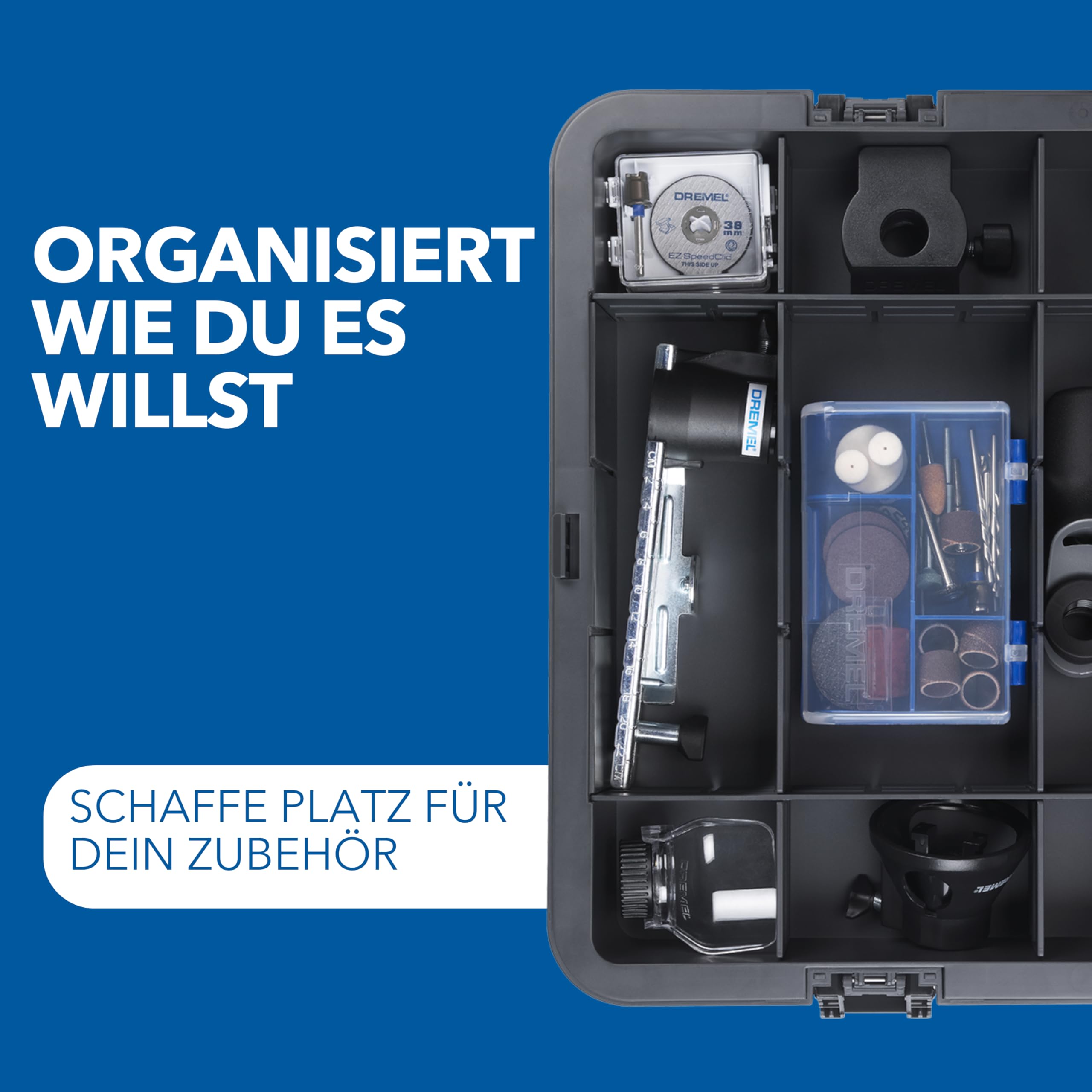 Dremel 8250 12V Akku-Rotationswerkzeug 5.000-30.000 U/min Bürstenloser Multifunktionswerkzeug Set mit Box, 65 Zubehören