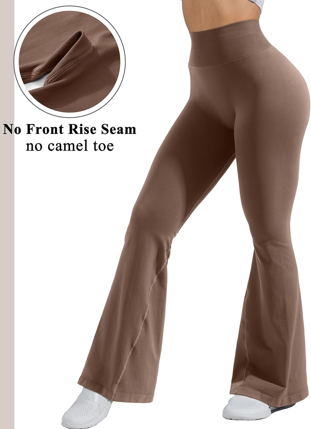 OMKAGI Butt Lifting Flare Leggings for Women Tummy Control Wide Leg Flared Yoga Pants - Image 3