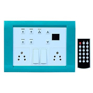 Carolight Home Automation Remote Controlled Switch for 4 Lights and 1 Fan (Blue)
