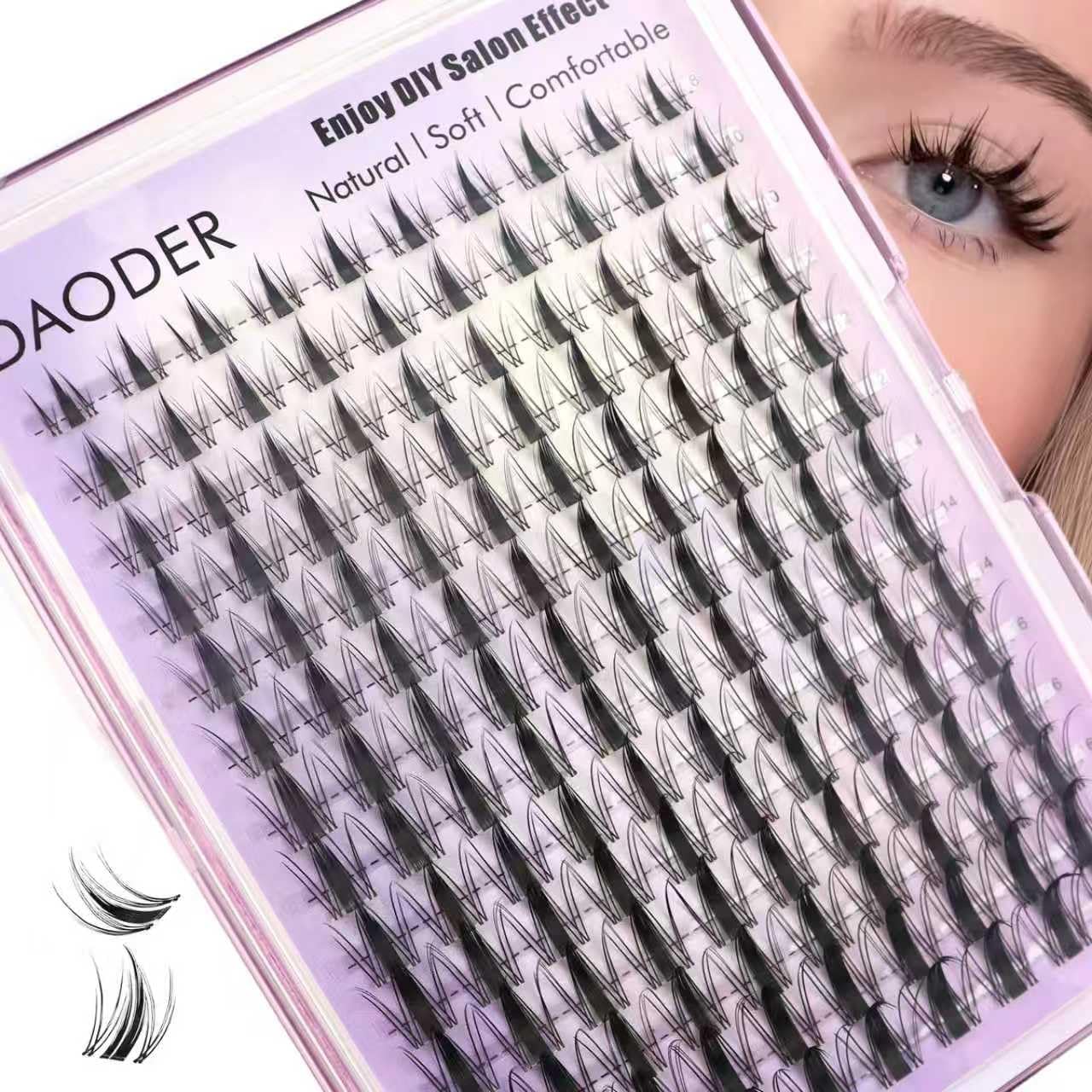 DAODER Manga Lash Clusters with Spikes Invisible Clear Band Fairy Cluster Lashes Natural Anime Eyelash Clusters 8-18MM D Curl Soft Eyelashes for Daily Wear DIY At Home