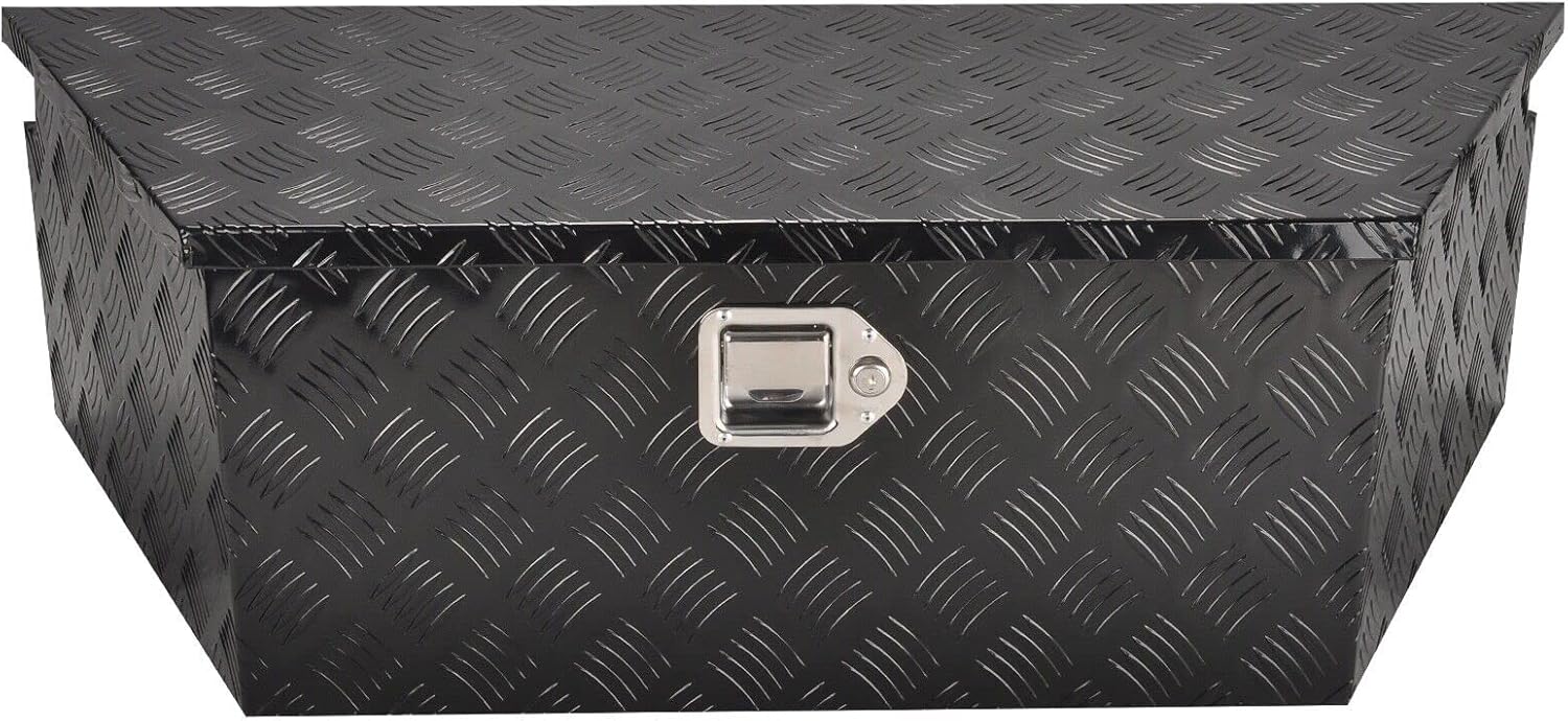 suntonmoto 39" W Aluminum Trailer Tongue Pickup truck Tool Box with Lock and Keys ，Waterproof Truck Storage Organizer