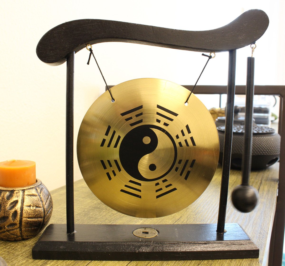 KT Zen stół Gong Taiji symbol feng shui medytacja biurko dzwonek dekoracja domu parapetówka gratulacyjny błogosławieństwo prezent sprzedawca USA