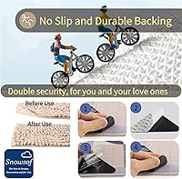 Vista 4 de Alfombras de baño de lujo, de 0.78 pulgadas de grosor, extra suaves, absorbentes, no se desprende, se lavan a máquina, alfombra de felpa lanuda Buen