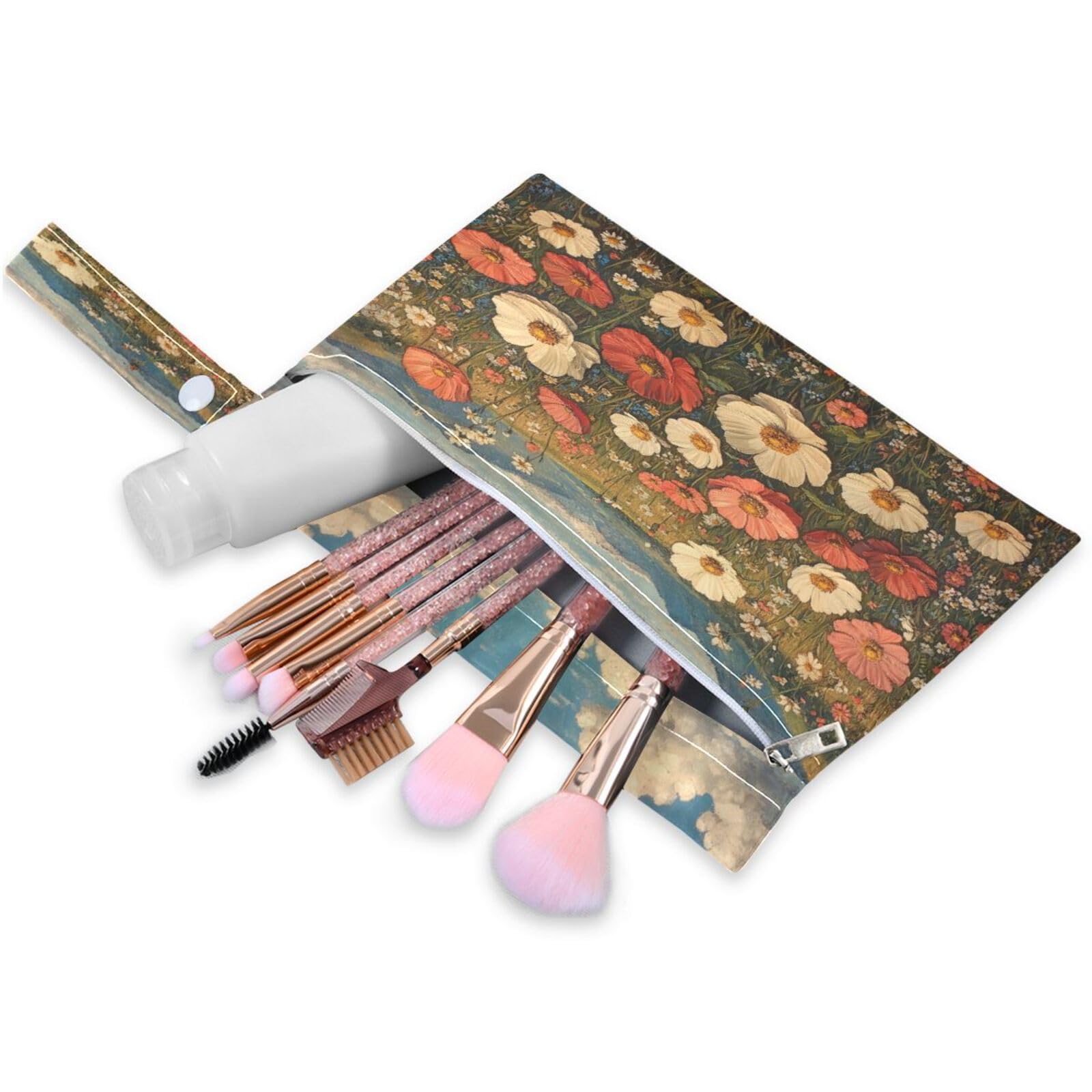 ATTX Vintage Wildflowers Oil Painting Wet Dry Bags 2-Pack - Reusable Cloth Diaper Storage for Travel, Beach & Gym | Multi-Use Waterproof Bags for Swimsuits, Baby Clothes, Sports Gear#8