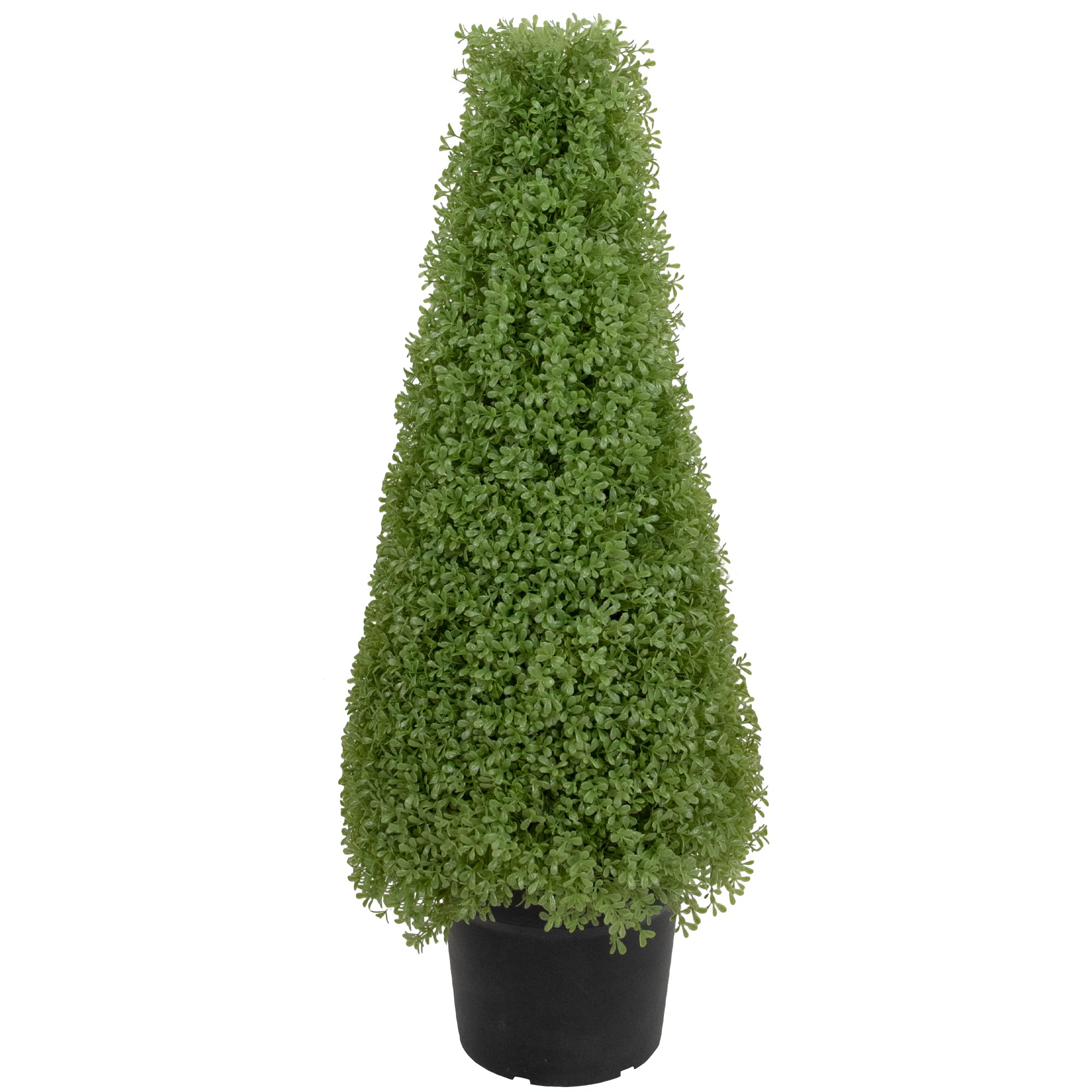 3' Green Artificial Boxwood Topiary Tree with Weighted Pot - Unlit