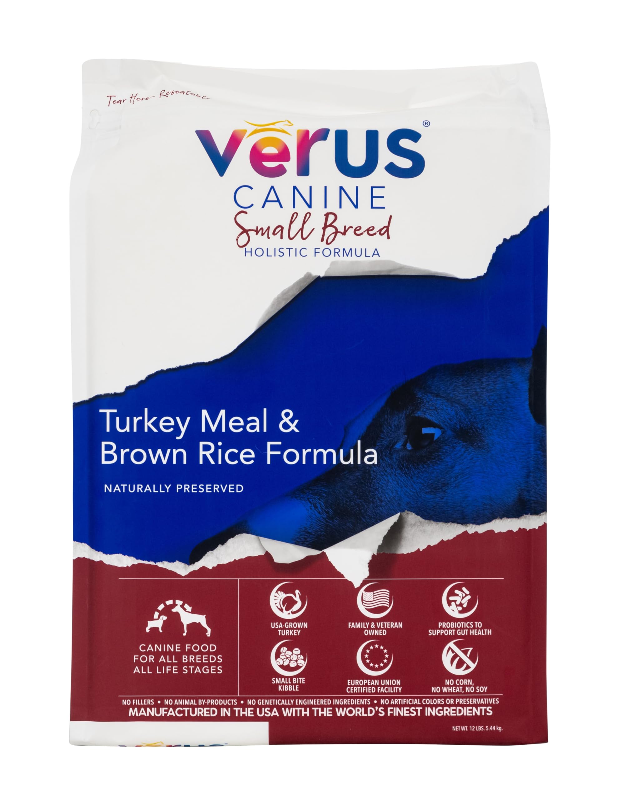 VeRUS Pet Foods Dry Dog Food Turkey, Small Breed Formula 12lb Bag