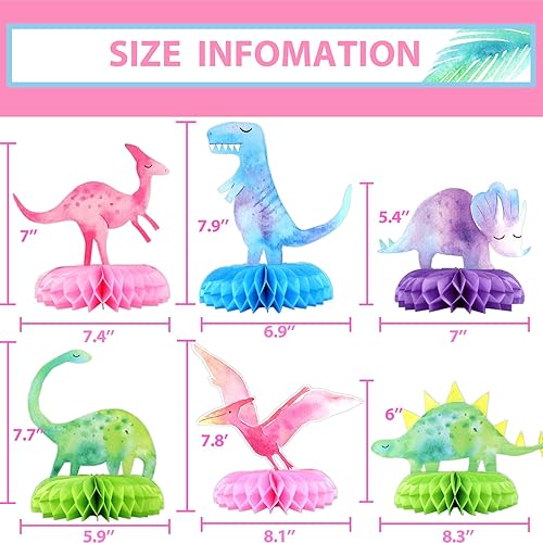 Miniatura 2 de HaPiBiDesign Centros de mesa de dinosaurio para baby shower, decoraciones de fiesta de dinosaurios, centros de mesa de nido de abeja para decoración