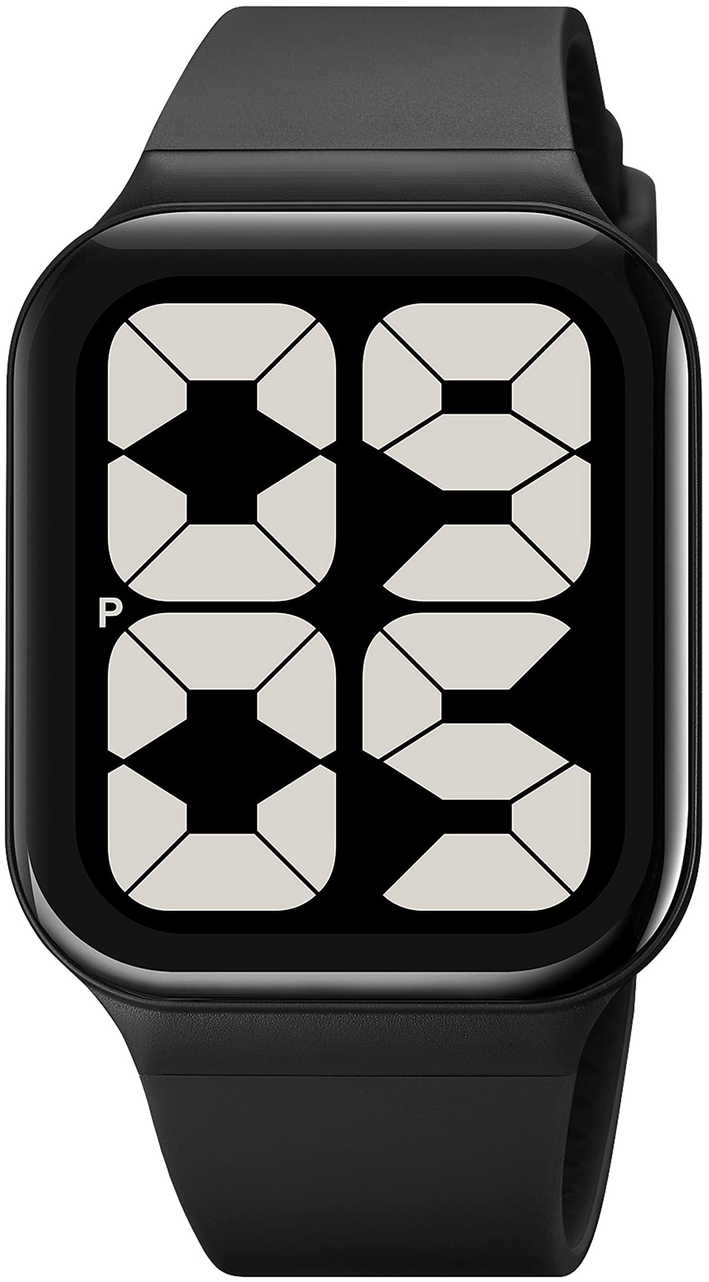 findtime Big Numbers Square Dial Digital Watch for Men Women Unisex Seniors, 50M Waterproof Large LED Electronic Time Black Wristwatch Simple Designer