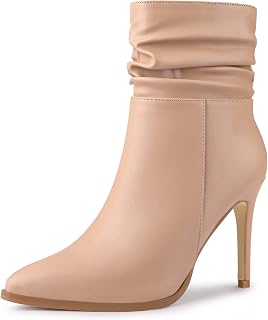 Women's Slouched Pointed Toe Stiletto Heels Ankle Boot