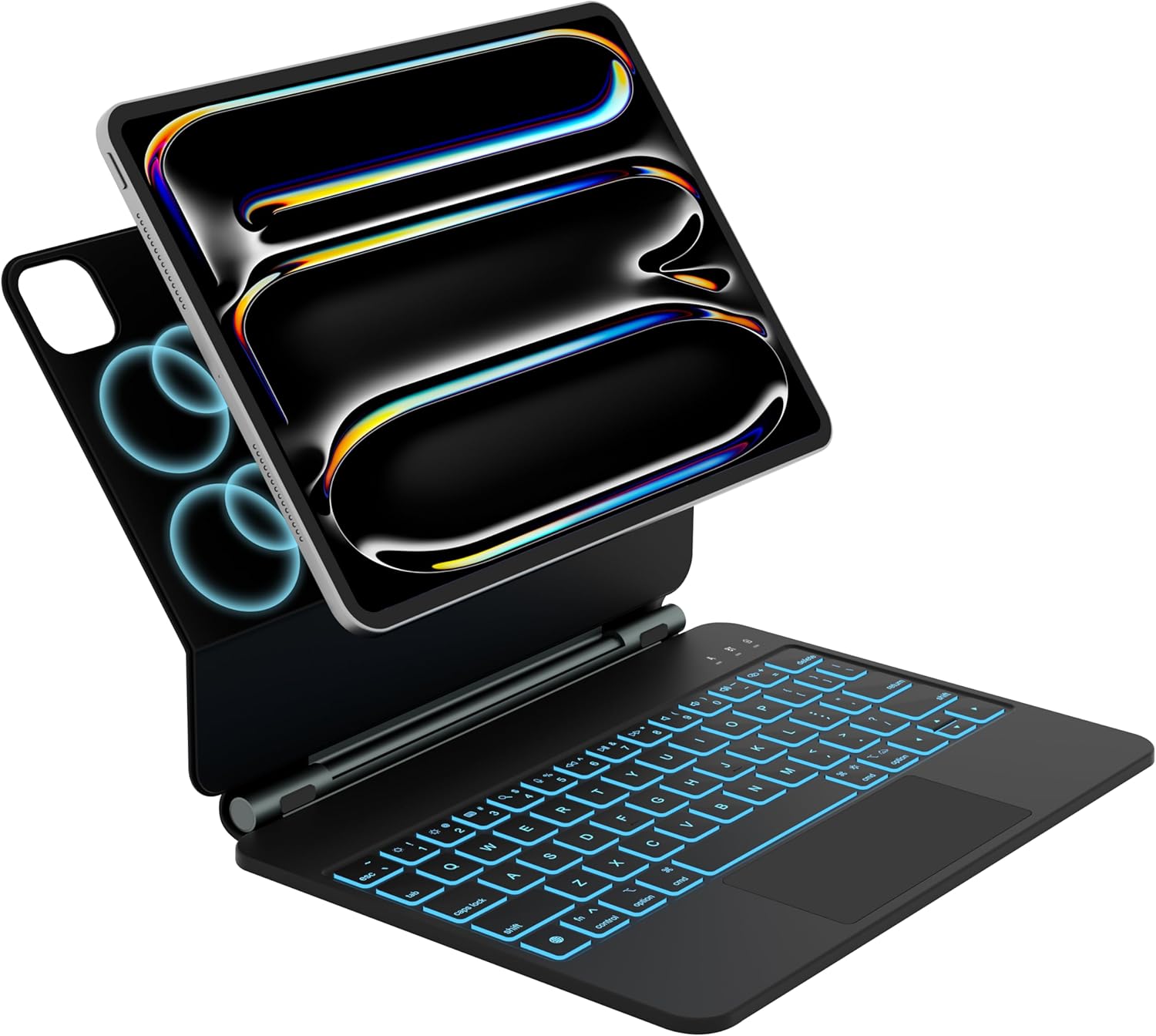 ipad pro 11 Inch Case with Keyboard (M4 2024),Magic Keyboard iPad Pro 11 Inch (5th Gen),Keyboard Case for iPad Pro 11(M4 2024) with 7 Color Backlight,Multi-Touch Trackpad,Auto Sleep/Wake(Black)