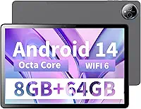Veidoo Tablet de 10,1 polegadas, 8 GB de RAM 64 GB de ROM (inclui memória virtual de 4 GB expansível de 1 TB, tablets Android 14 com processador Octa-Core, WiFi 6, tela sensível ao toque IPS HD