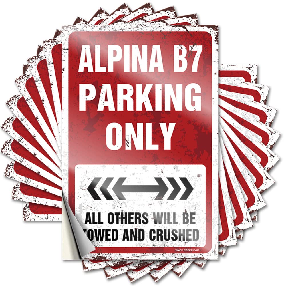 Mens Room Accessories Quote Durable Garage | Alpina B7 Parking Only Fall Self Adhesive Sticker for Outside DIY(6X9CM)