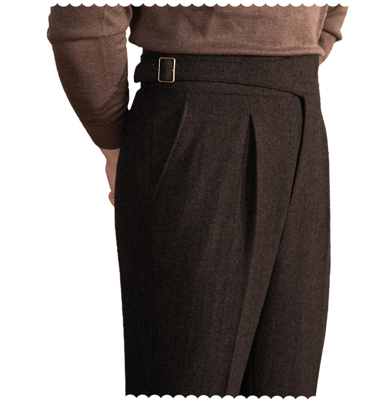 Photo 1 of Garqia Clyon Men's Herringbone Tweed Dress Pants size 38wx32L