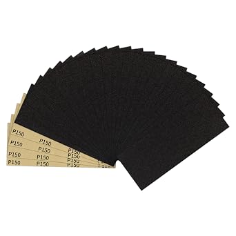 25 pcs 150 Grit Sandpaper Set Wet and Dry Sandpaper for Wood Walls Metals Cars Sand Paper 9 x 3.6 Inch