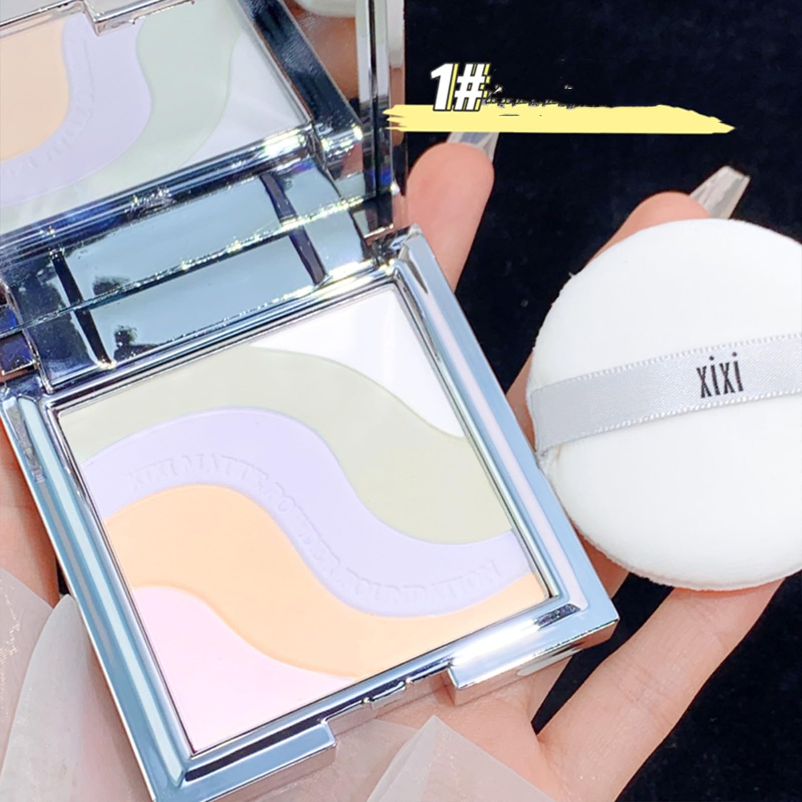 5 Color Pressed Setting Powder,Multi-Colored Pressed Finishing Powder, 5-in-1 Matte Setting Powder Face Makeup, Color Correcting For Even Tone,Reduce Shine, Brighten