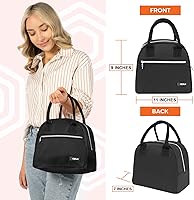 Vista 4 de OPUX Lonchera Premium para Mujeres, Bolsa de Almuerzo Aislada para Niñas, Niños, Adolescentes y Adultos, Linda Lonchera Suave y Refrigerada