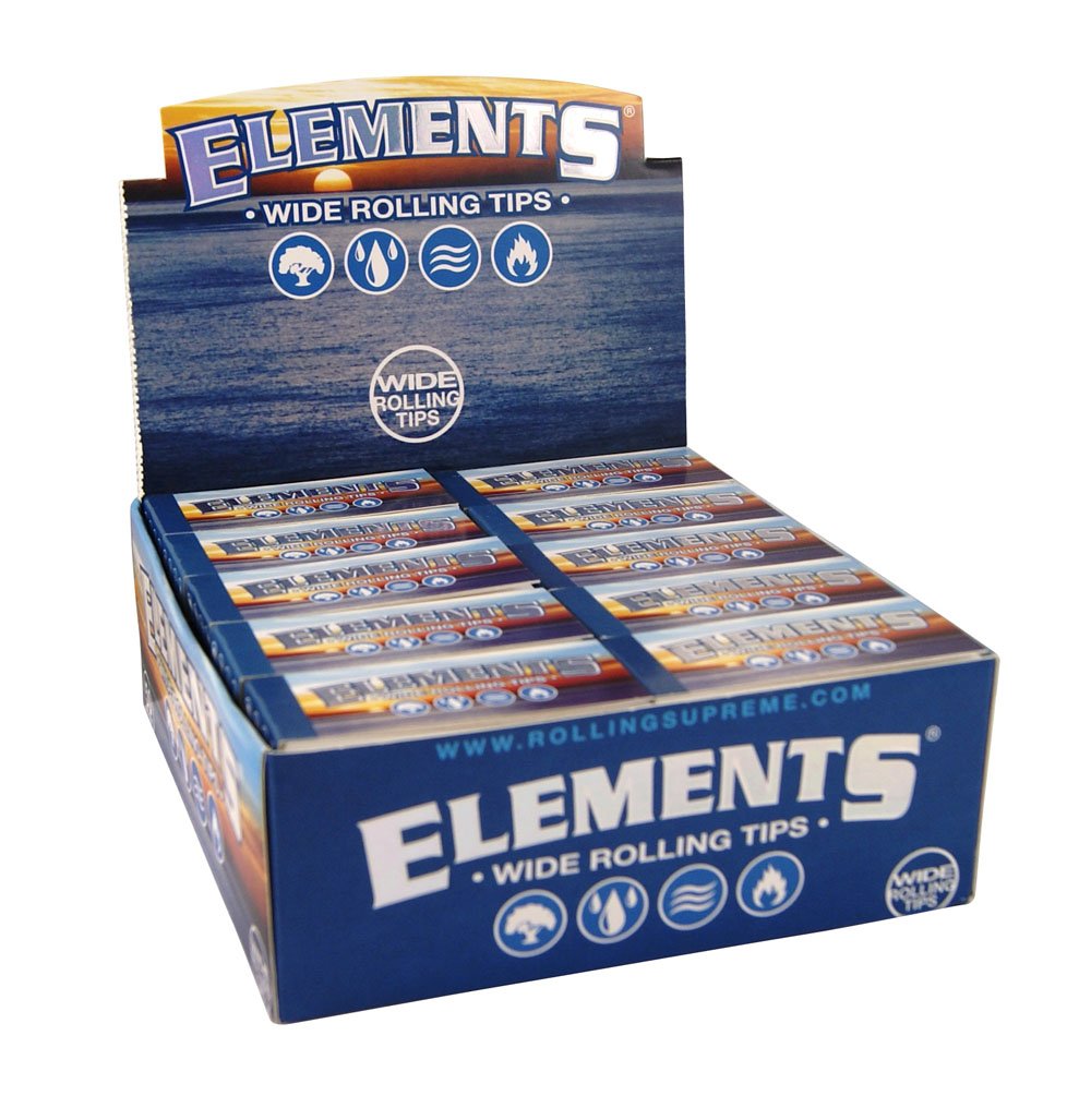 Elements breite Filter Tips Wide King Size Filtertips perforiert 2X Boxen (100 Booklets)