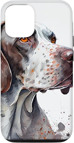 Funda de retrato de acuarela con puntero inglés para iPhone 13