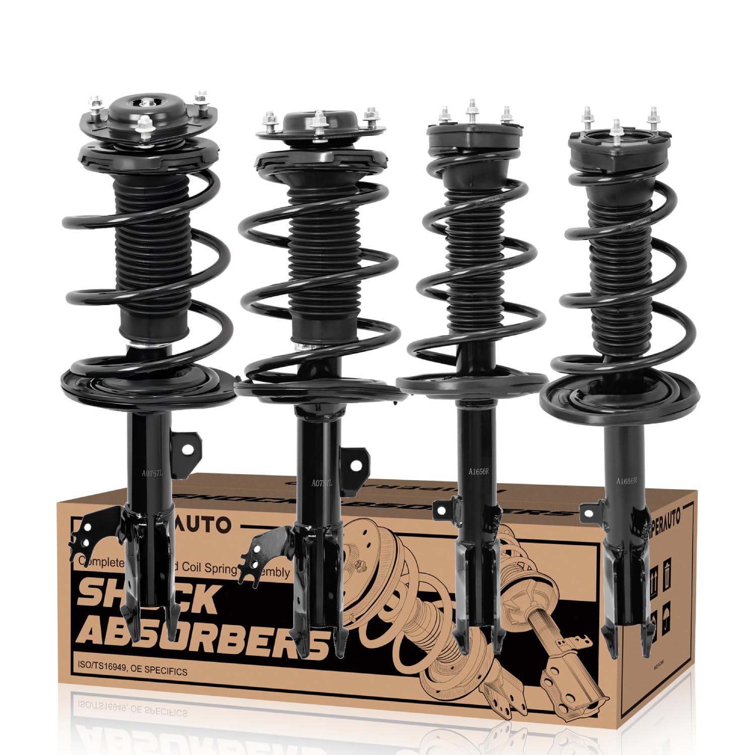 Photo 1 of KUIPERAUTO 4PCS Front & Rear Complete Shock Strut Spring Assembly Compatible for Toyota Camry 2012-2014 2.5L/3.5L FWD,2 Front Strut & 2 Rear Quick Strut,SE/XSE,Not Hybrid