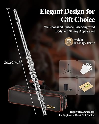 Vista 13 de Eastar Flauta de 16 teclas Plateado